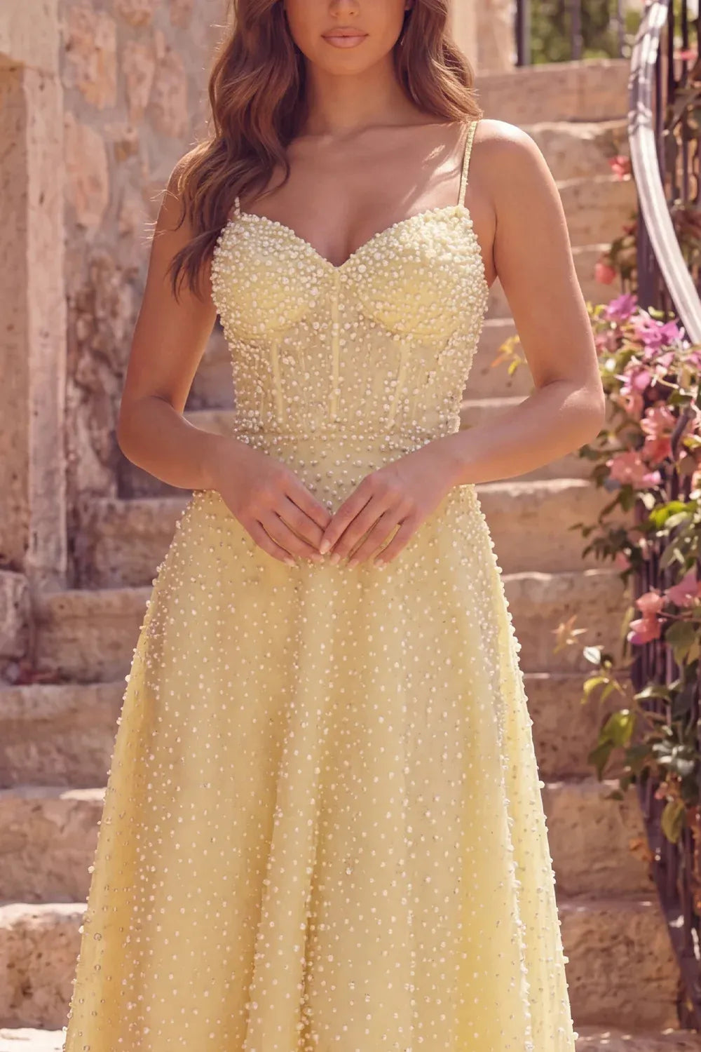 Charming A-Line Sweetheart Spaghetti Strap Beaded Tulle Midi Cocktail Dress