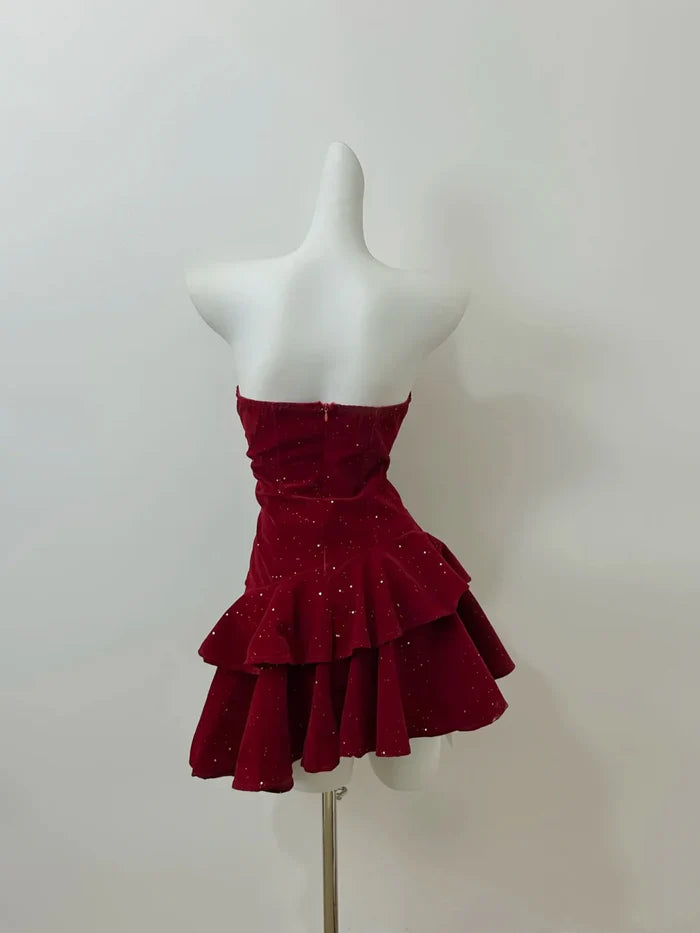 Charming A-Line/Princess Strapless Sleeveless Zipper Up Short-Mini Party Dresses