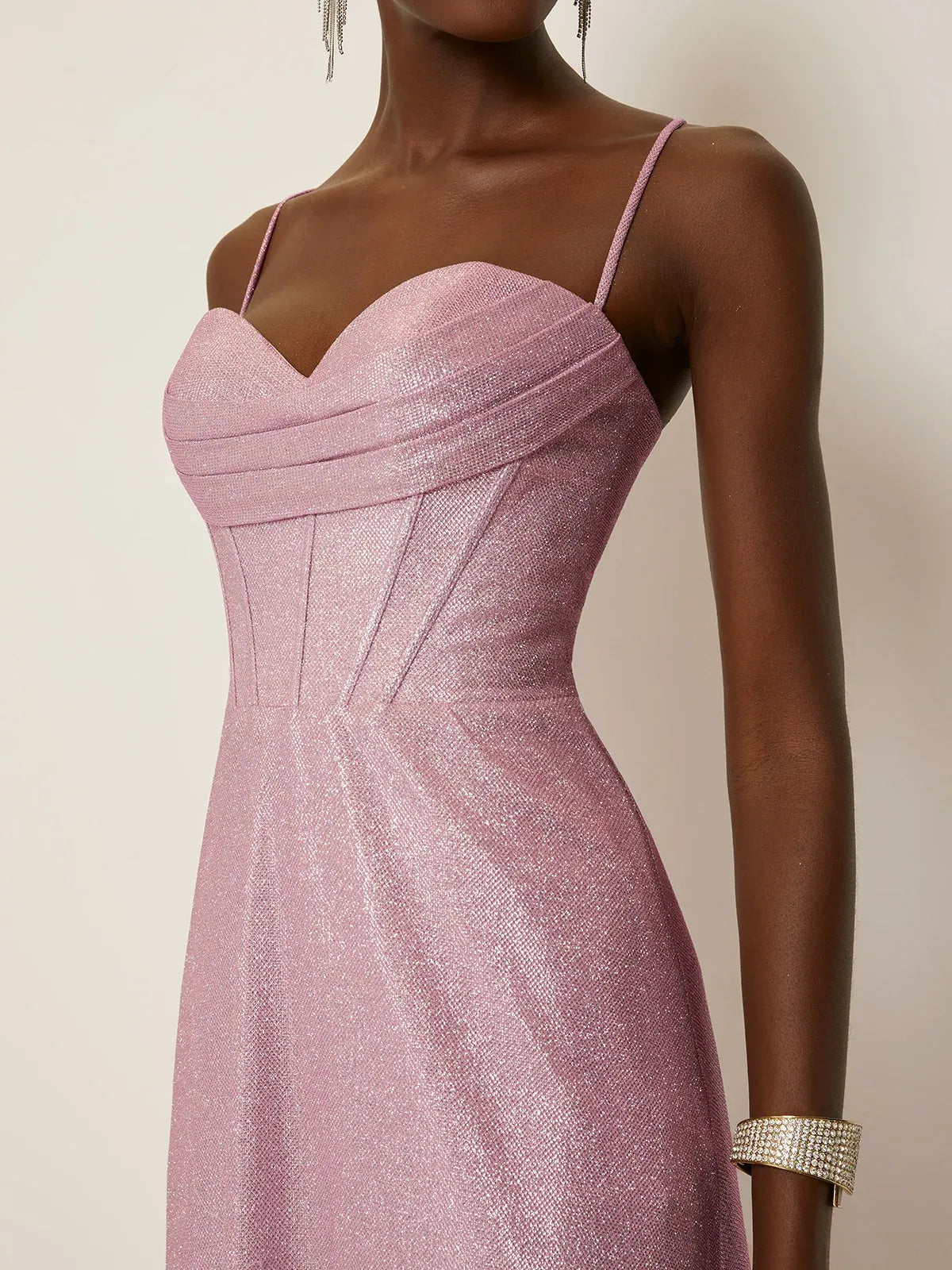 Charming A-Line Spaghetti Straps Sleeveless Lace Up Floor-Length Evening Dress