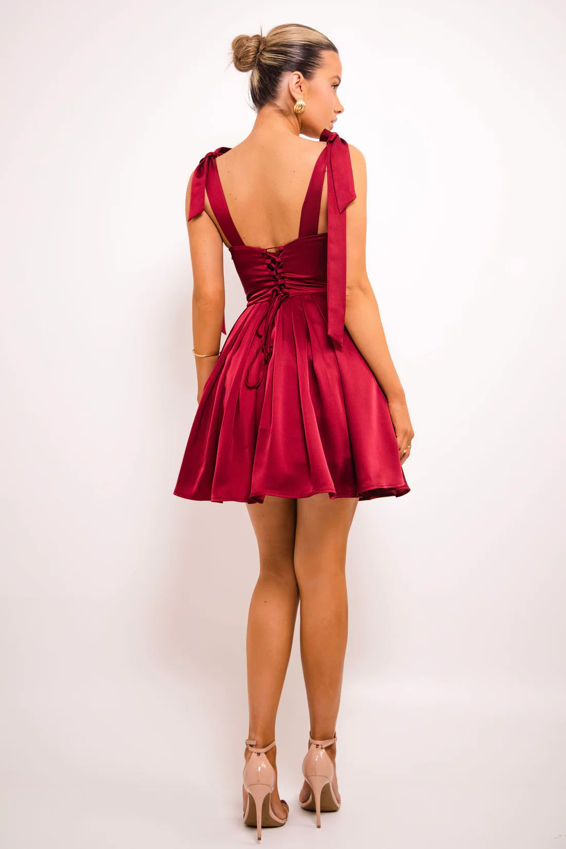 Charming A-Line Square Neck Sleeveless Lace Up Short-Mini Prom Dress