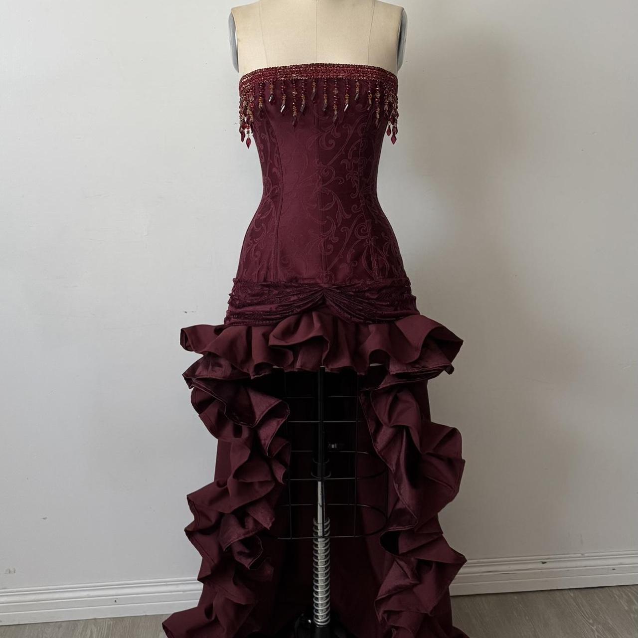 Charming A-Line Strapless Sleeveless Lace Up Sweep/Brush Train Party Dress