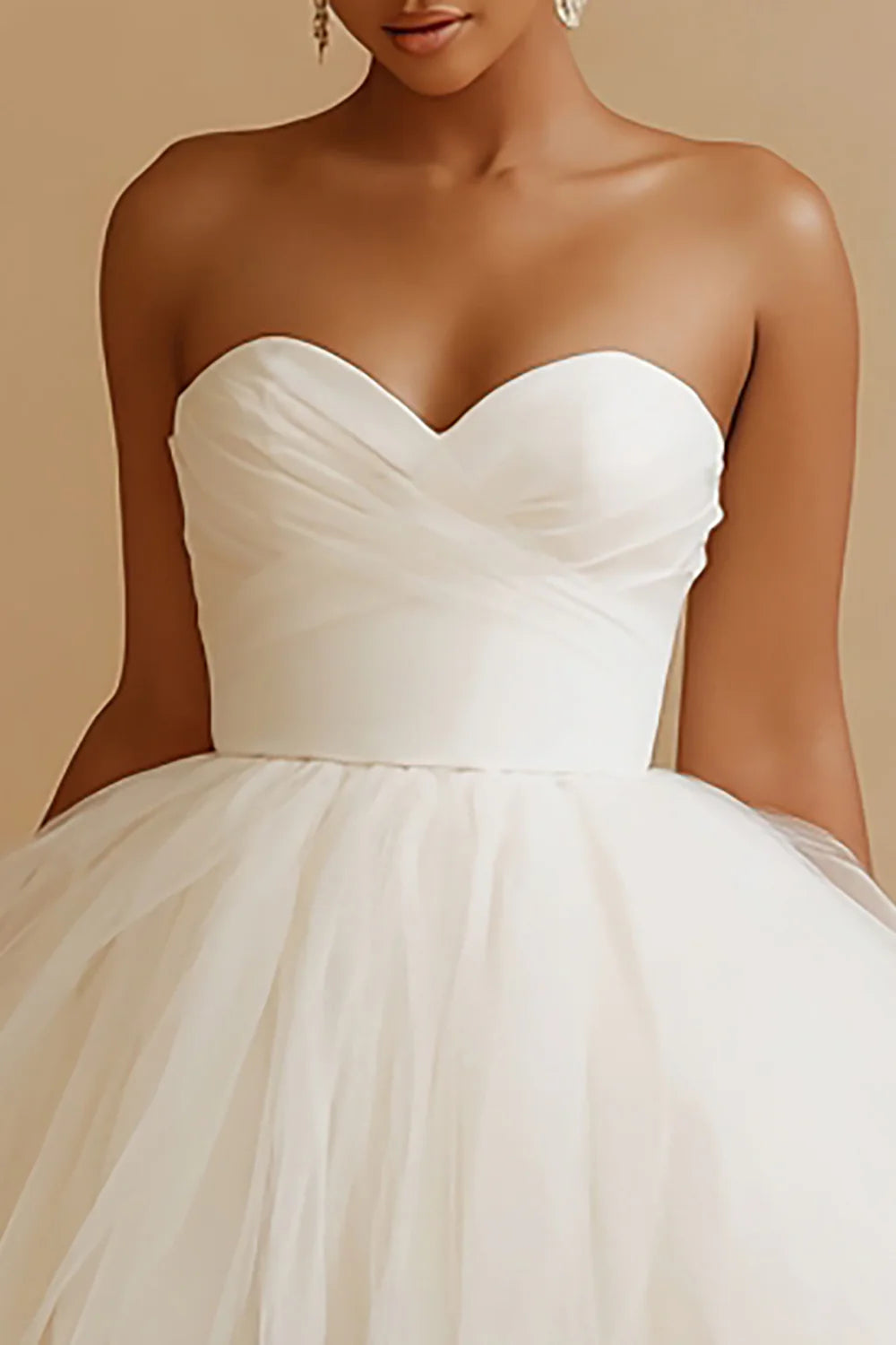 Charming Ball Gown Sweetheart Sleeveless Tulle Short-Mini Wedding Dress