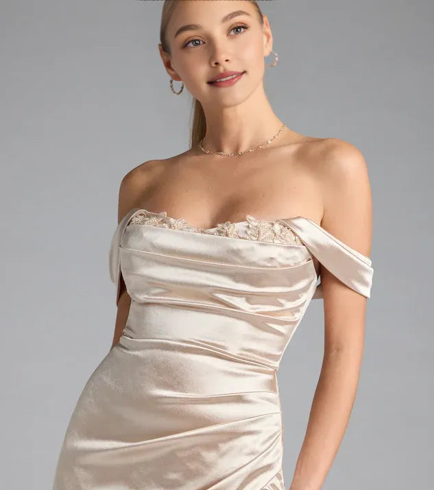 Charming Bodycon Off-The-Shoulder Sleeveless Lace-Up Tea-Length Prom Dress