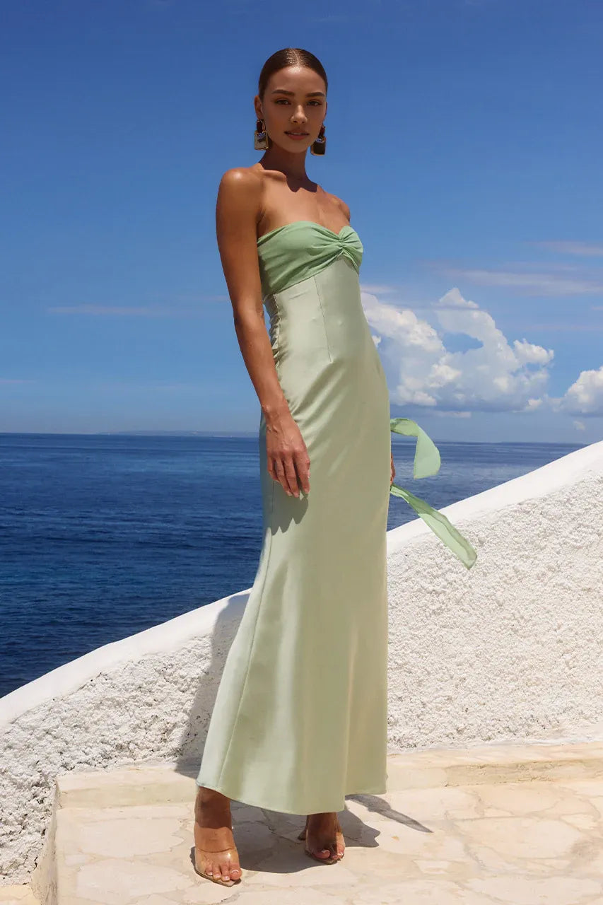 Charming Fitted Off The Shoulder Sleeveless Pleated Satin Floor-Length Prom Dress