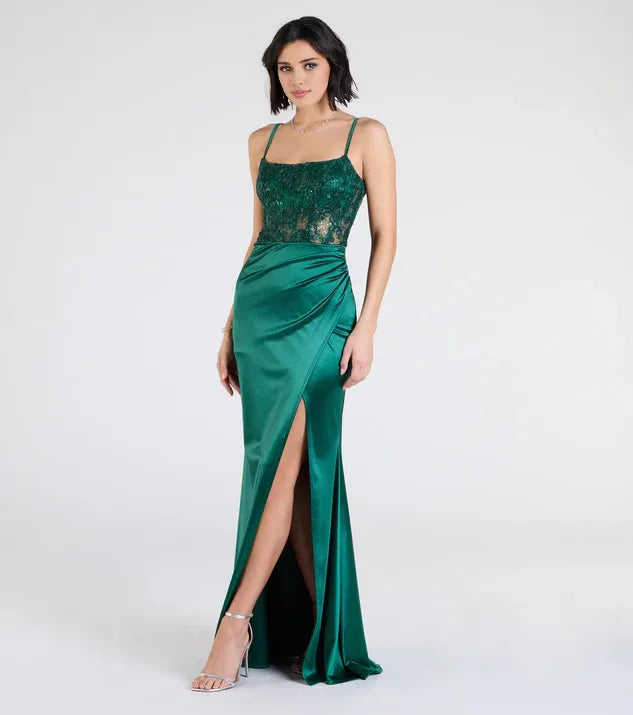 Charming Form-hugging Square Neck Sleeveless Open Back Floor-length Prom Dress