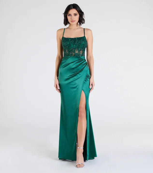 Charming Form-hugging Square Neck Sleeveless Open Back Floor-length Prom Dress