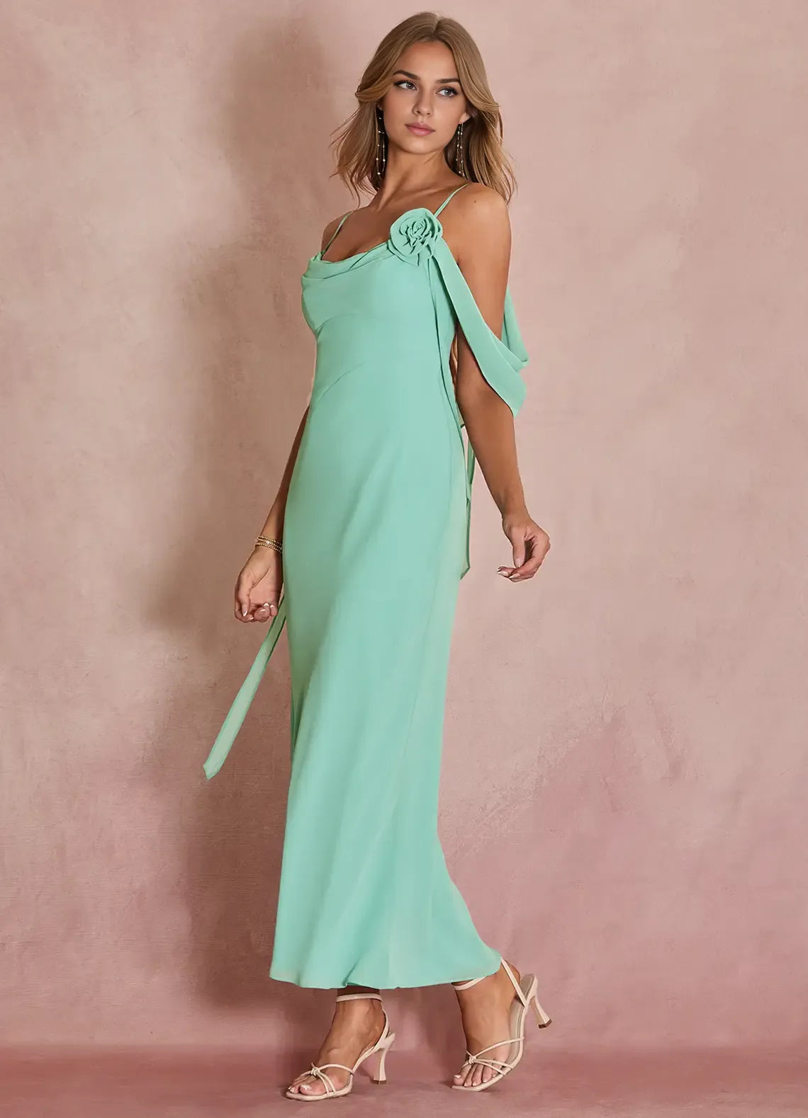 Charming sheath Off-the-shoulder Sleeveless Backless Ankle-Length Evening Dress