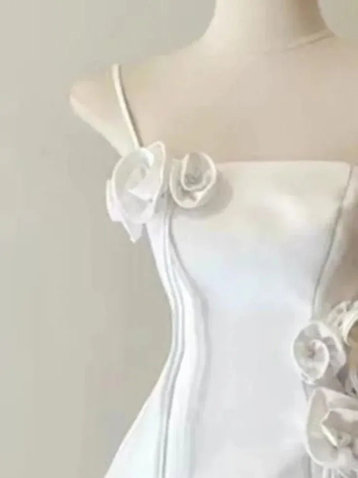 Chic A-Line Square Neck Sleeveless Satin Mini Homecoming Dress