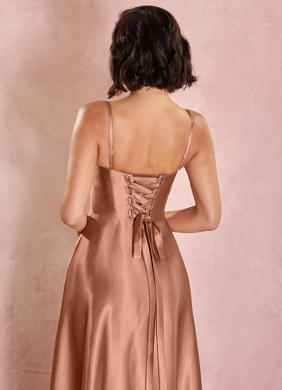 Chic A-Line Square Neck Sleeveless Lace-Up Ankle-Length Evening Dress