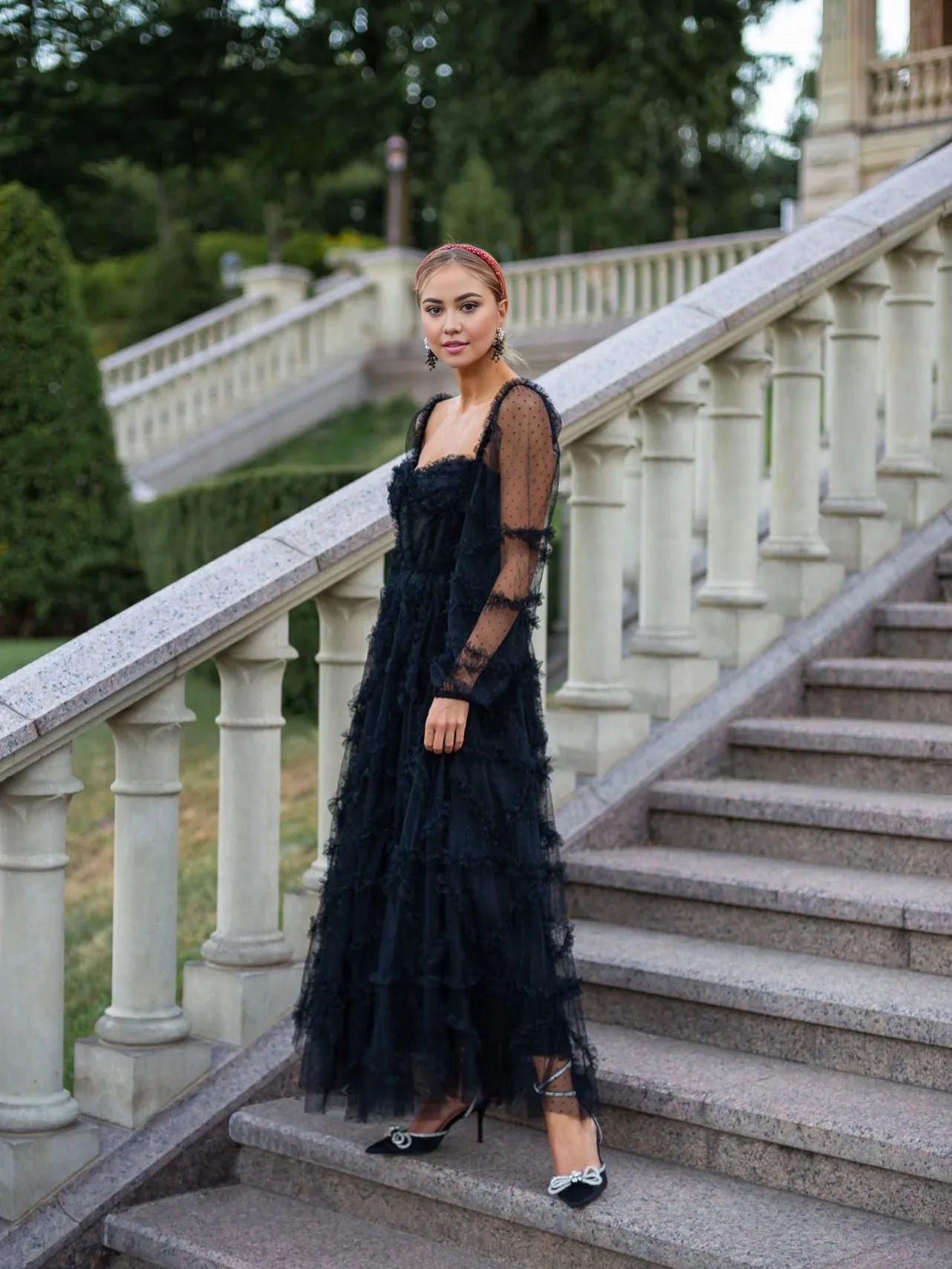 Chic A-line Sweetheart Neck Long Sleeve Zipper Up Floor-Length Prom Dress