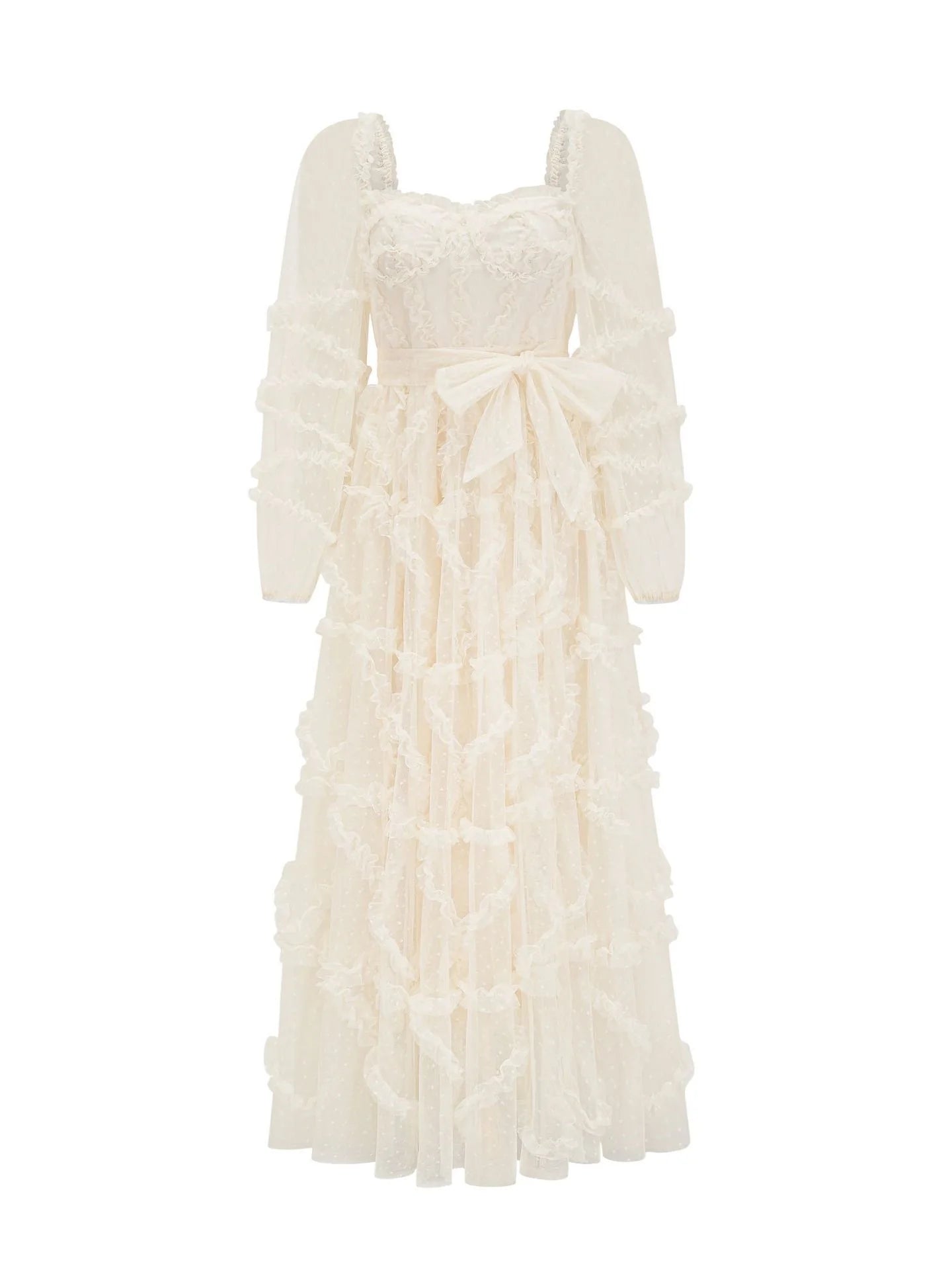 Chic A-line Sweetheart Neck Long Sleeve Zipper Up Floor-Length Prom Dress