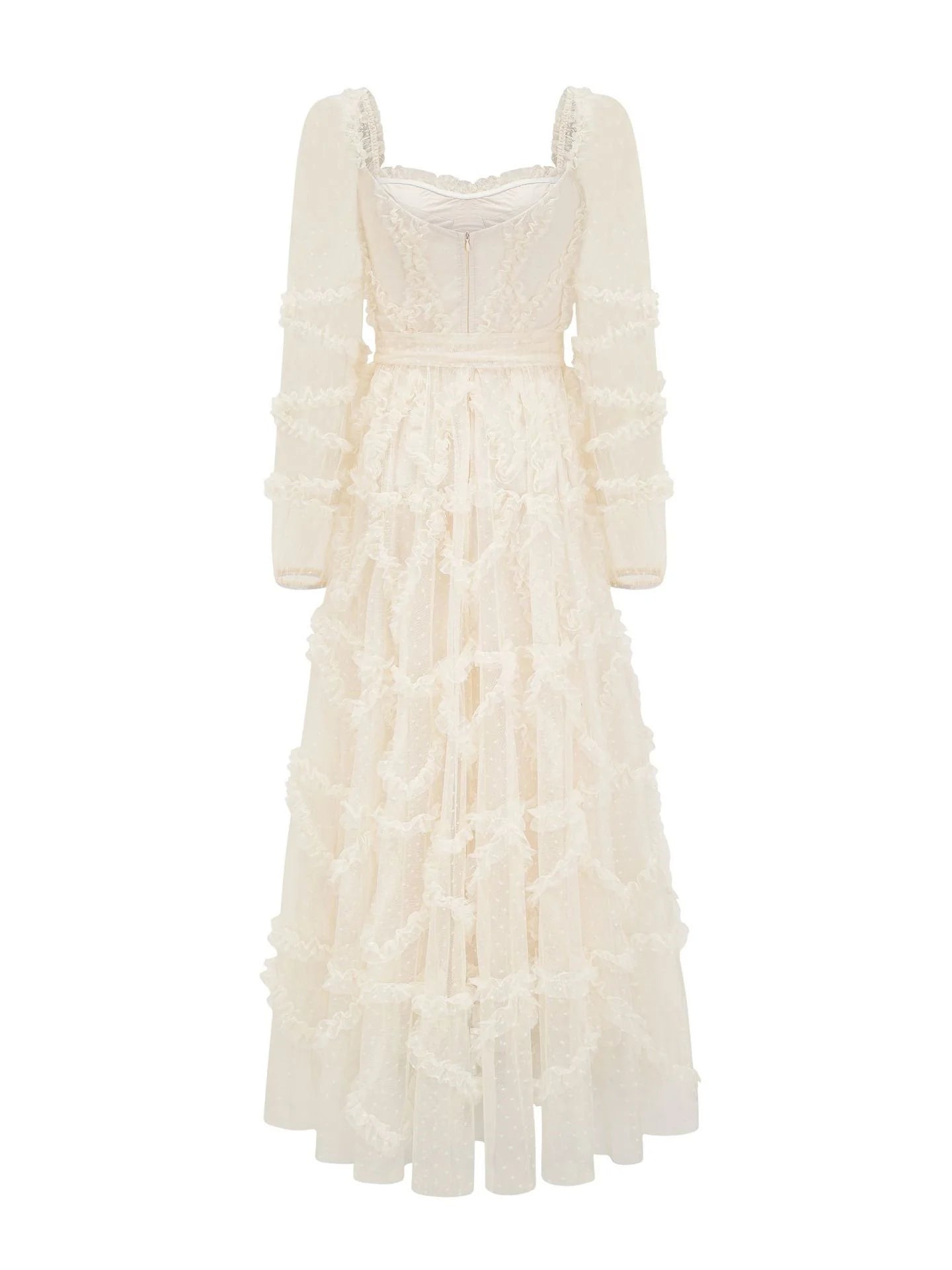 Chic A-line Sweetheart Neck Long Sleeve Zipper Up Floor-Length Prom Dress