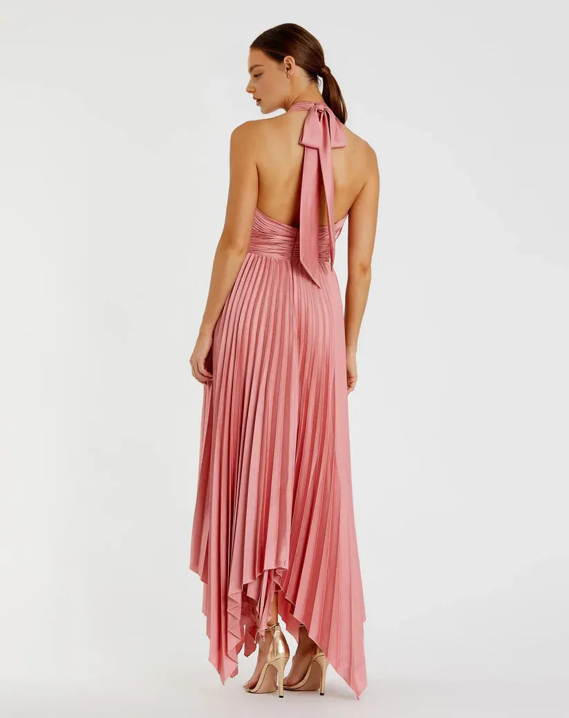 Chic A Line Halter Neck Sleeveless Backless Asymmetrical-Length Prom Dress