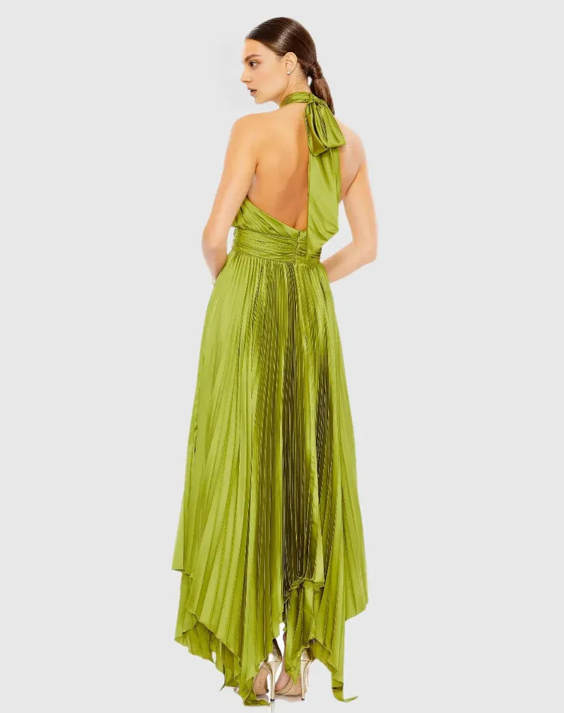Chic A Line Halter Neck Sleeveless Backless Asymmetrical-Length Prom Dress
