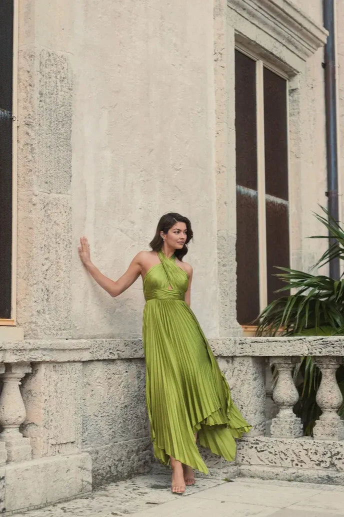 Chic A Line Halter Neck Sleeveless Backless Asymmetrical-Length Prom Dress