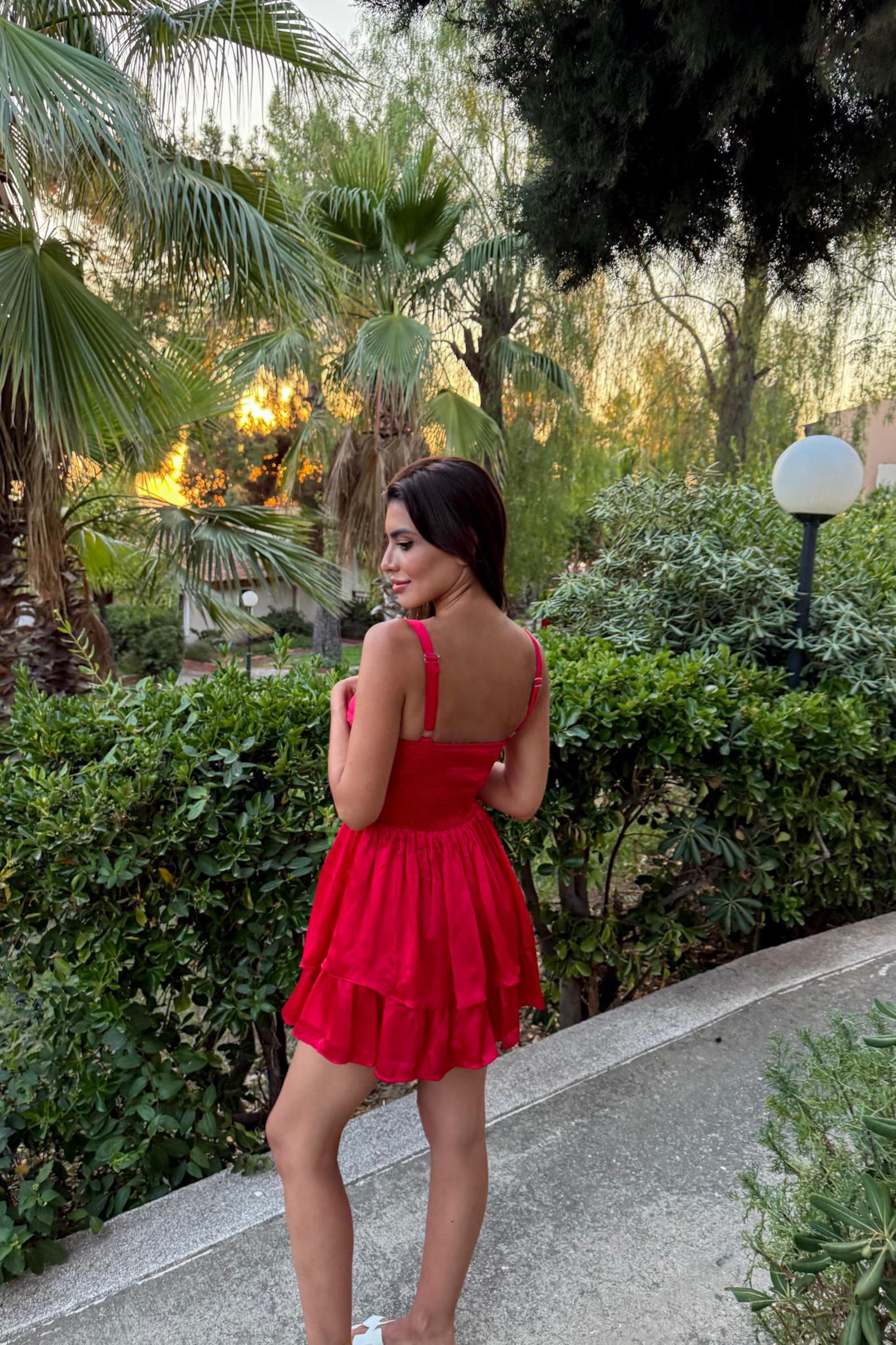 Chic A-Line Sweetheart Ruched Tiered Red Mini Homecoming Dress