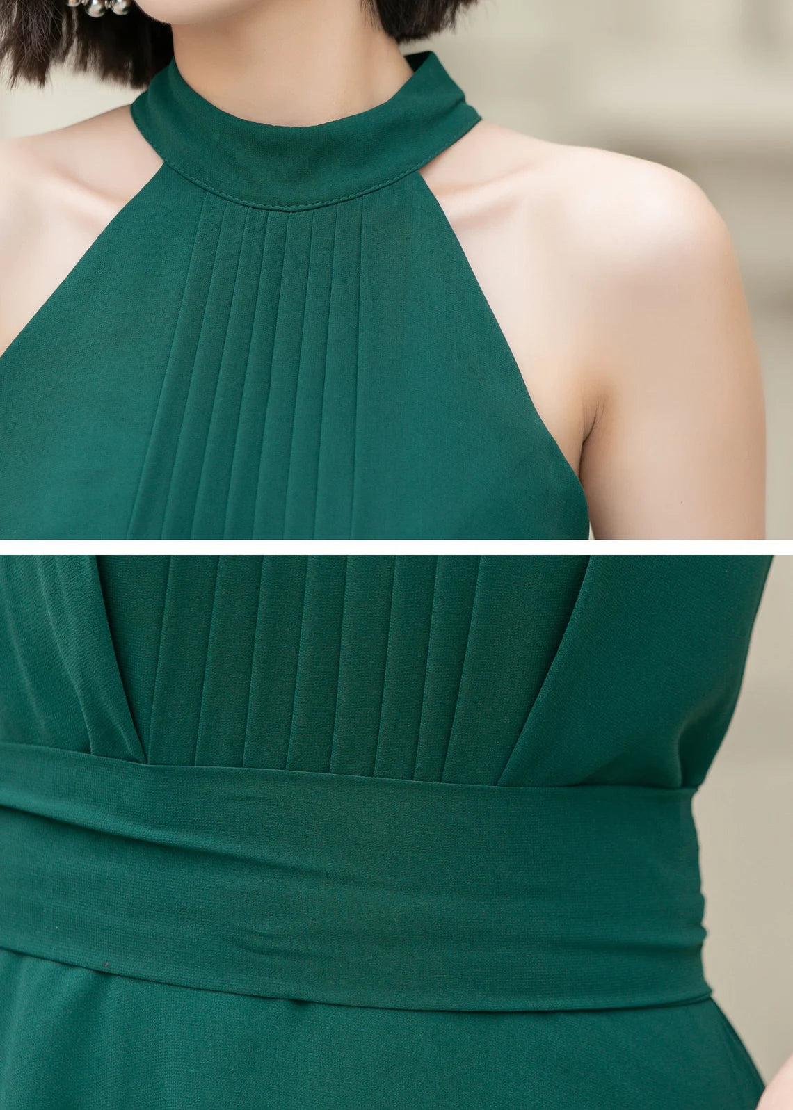 Chiffon Dress Boho Wedding Dress Sleeveless Wedding Guest Dress Bridesmaid Chiffon Dress Elegant Pleated Chiffon Dress Prom Dress