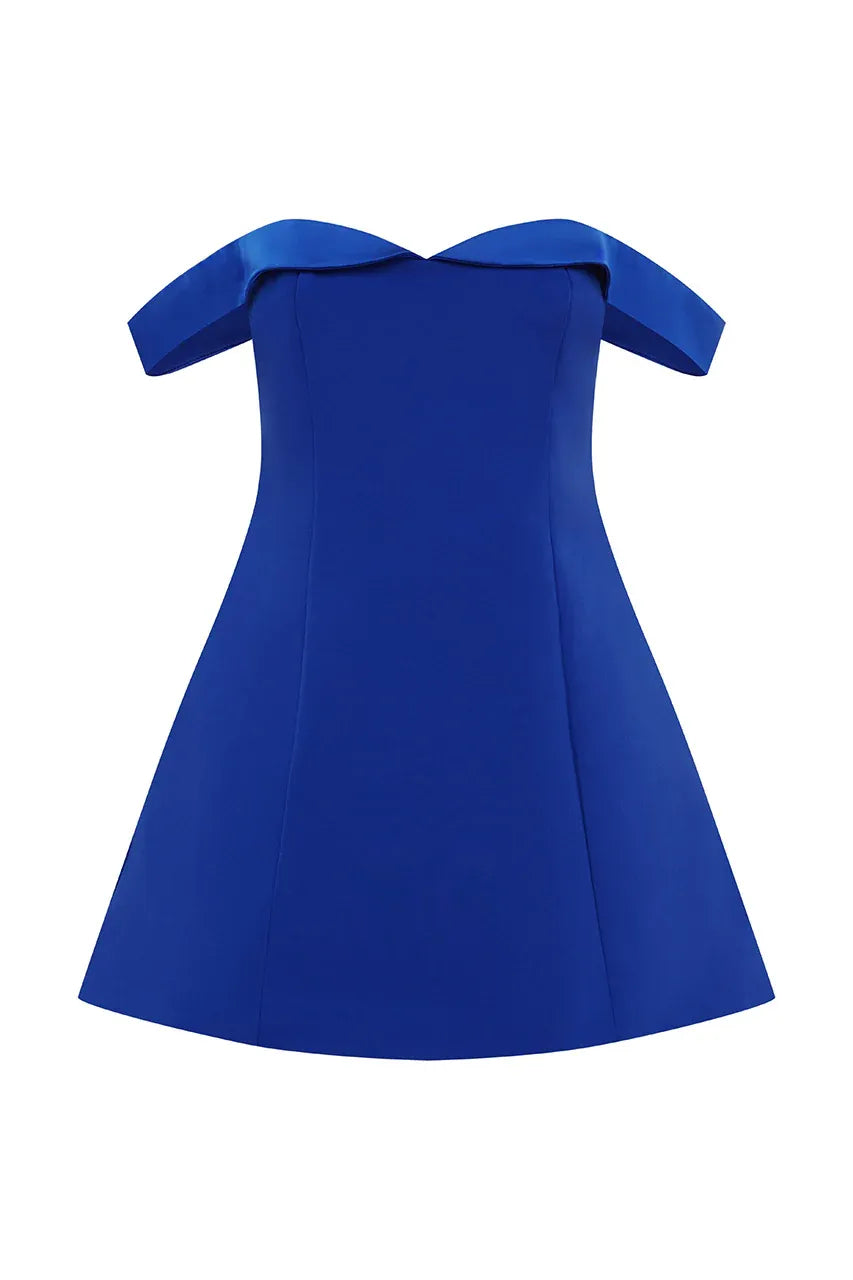 Classic A-Line/Princess Off the shoulder Neck Sleeveless Open Back Short-Mini Homecoming Dress