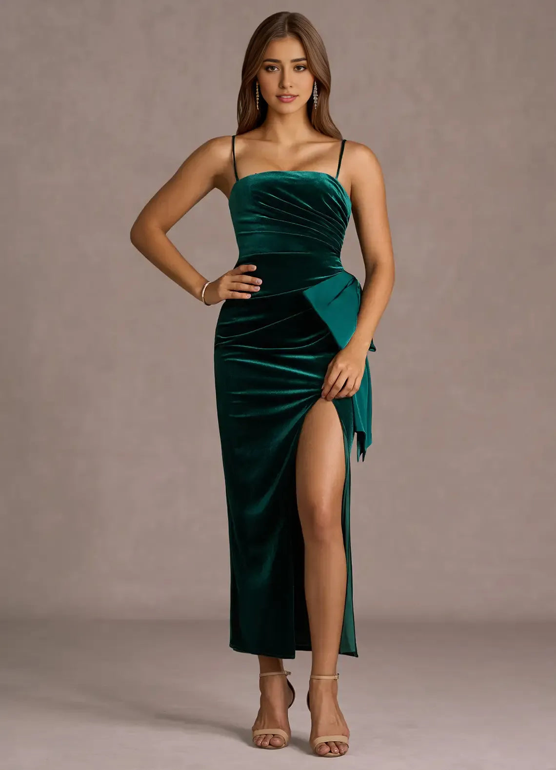 Classic Mermaid Strapless Sleeveless Backless Ankle-Length Evening Dress