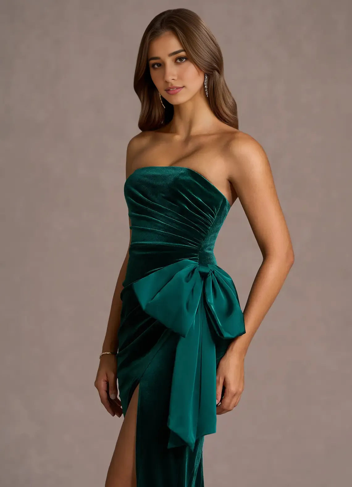 Classic Mermaid Strapless Sleeveless Backless Ankle-Length Evening Dress