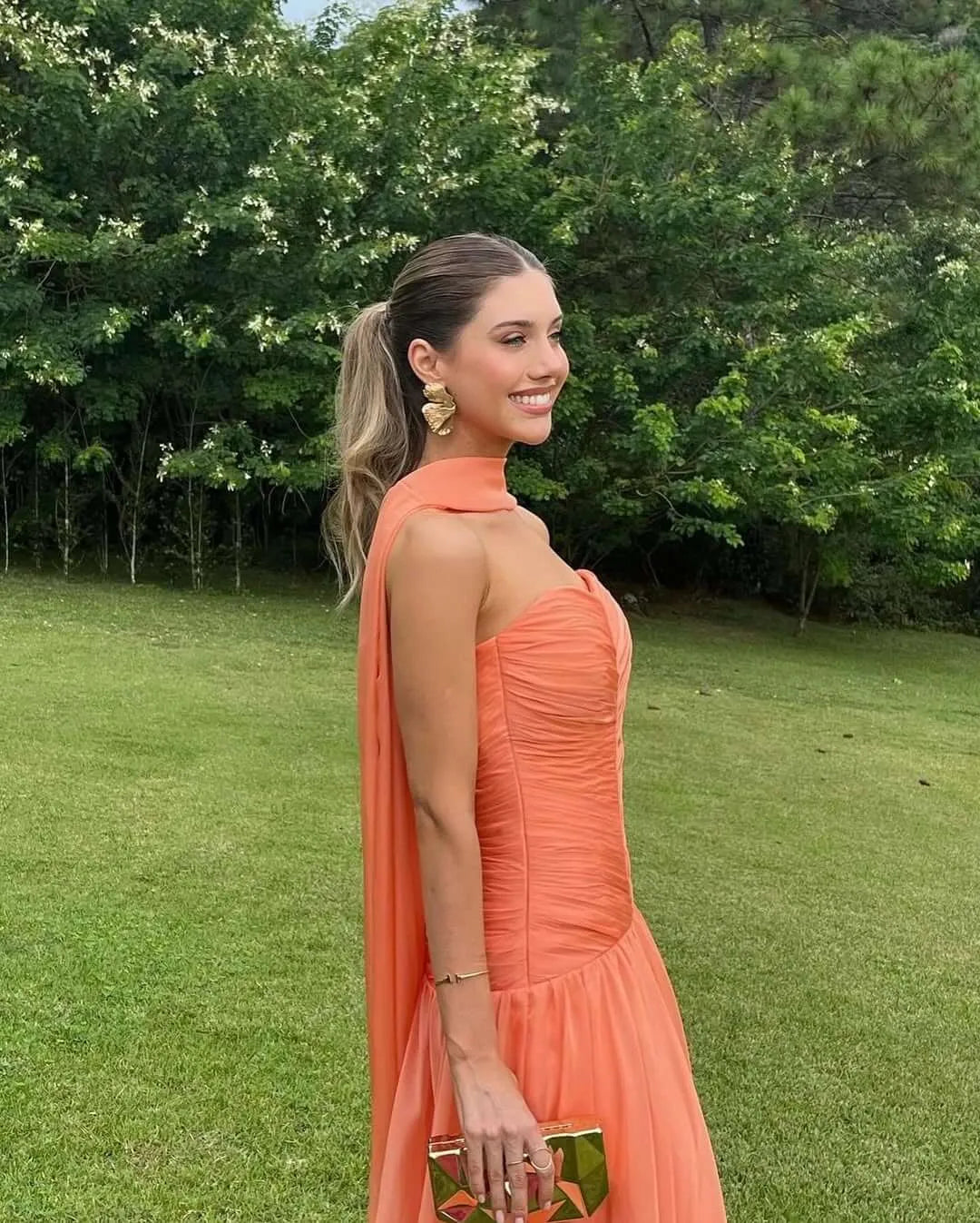 Classic Off The Shoulder Sleeveless A-Line Scarf Chiffon Long Prom Dress