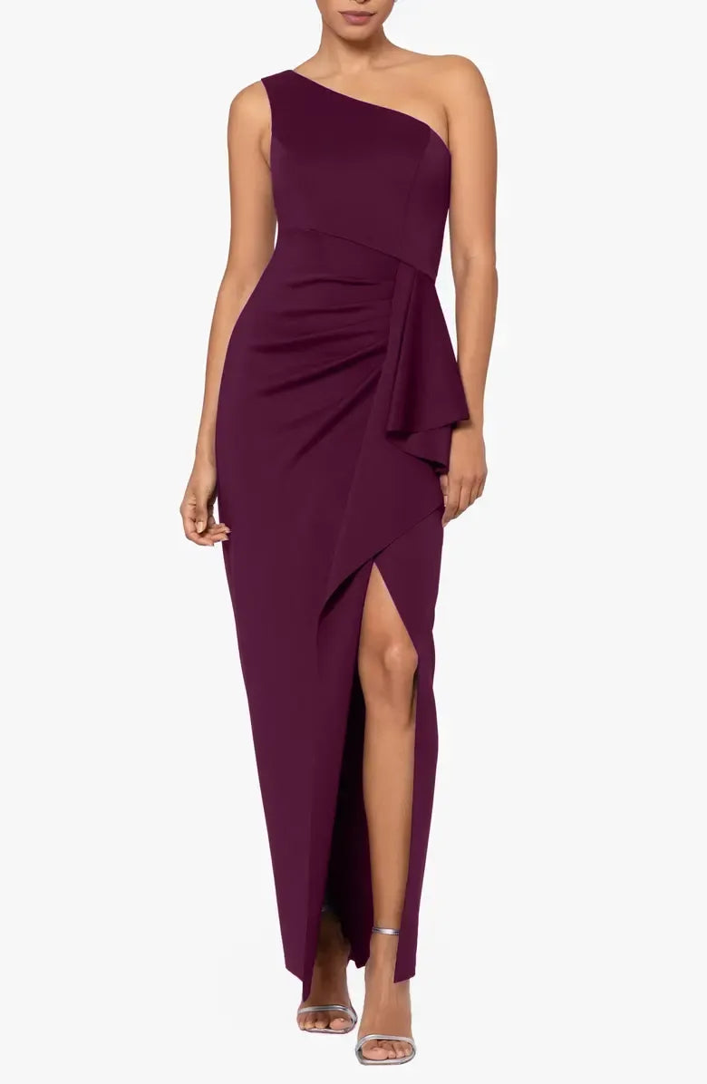 Classic Sheath One-Shoulder Sleeveless Backless Floor-Length Prom Dress