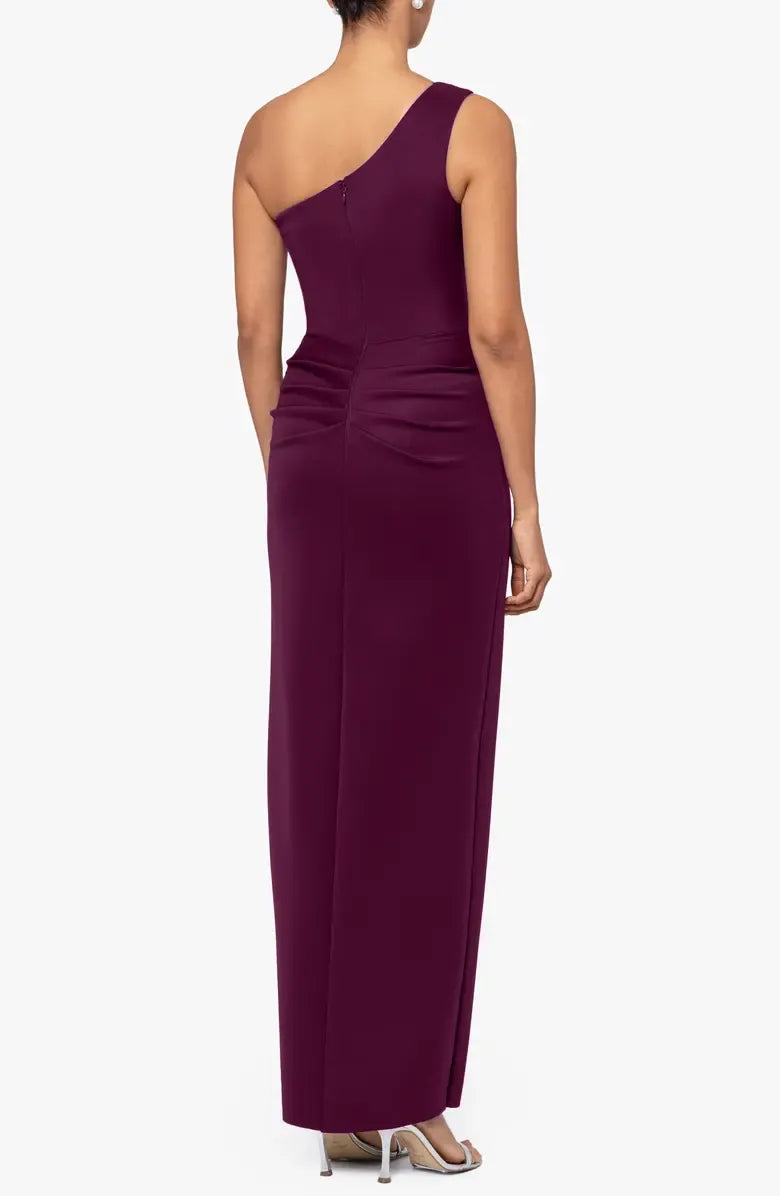 Classic Sheath One-Shoulder Sleeveless Backless Floor-Length Prom Dress