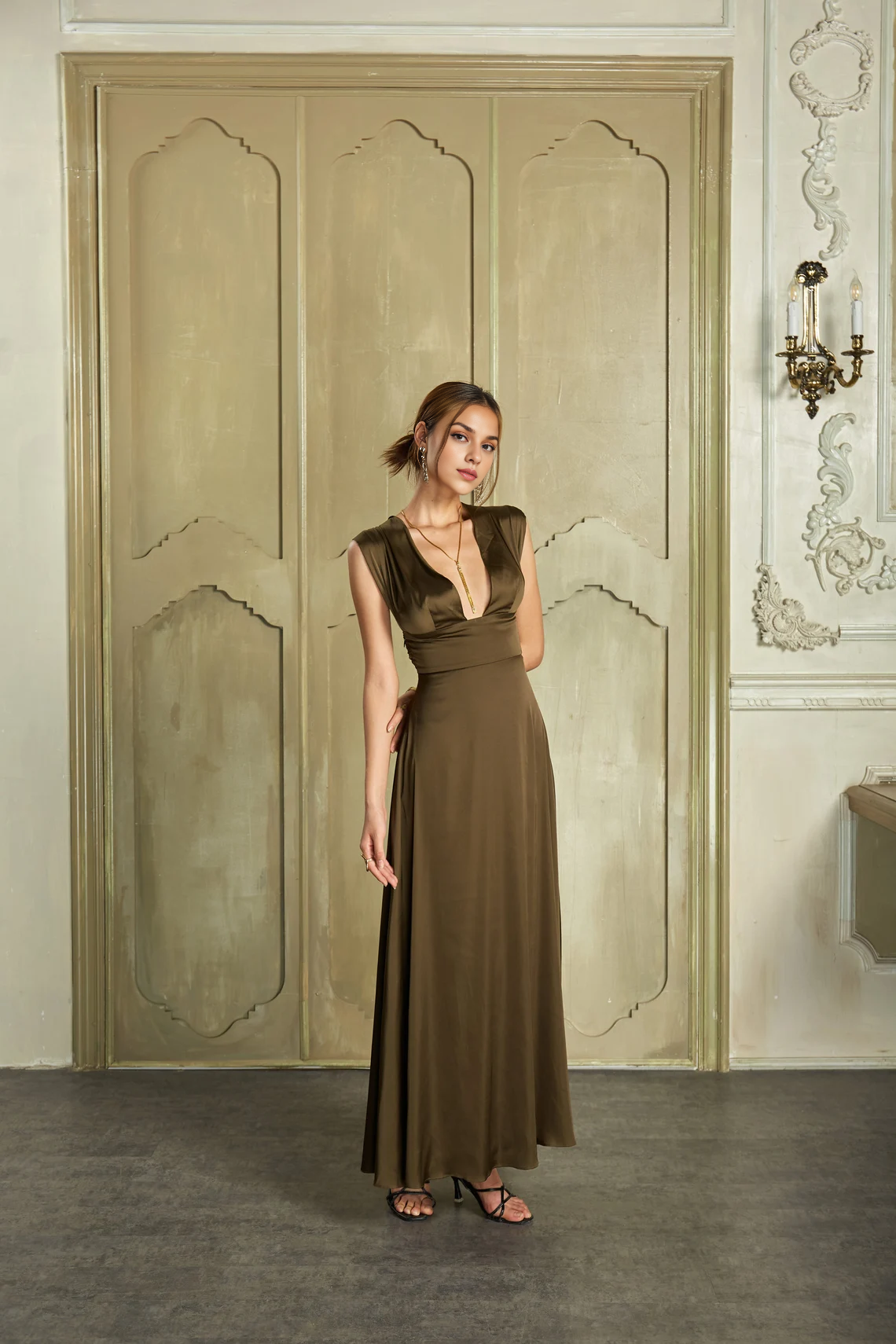 Cross Back Dress Olive Dress Dress Wedding Guest Dress Party Dress Bridesmaids Dress Gift For Her Prom Dress