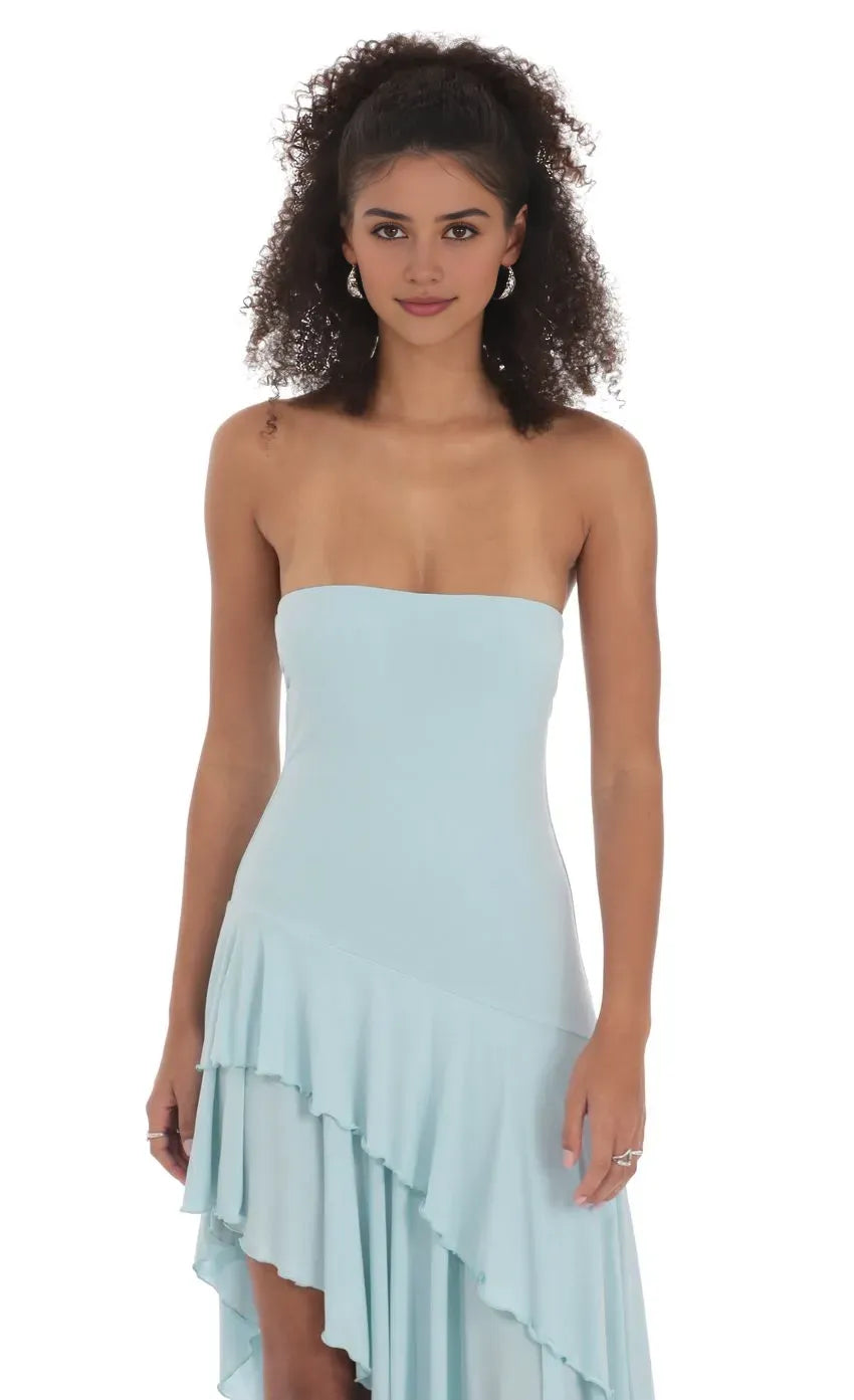 Cute A-Line/Princess Strapless Sleeveless Backless Floor-Length Prom Dress