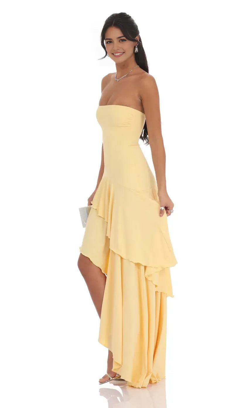Cute A-Line/Princess Strapless Sleeveless Backless Floor-Length Prom Dress