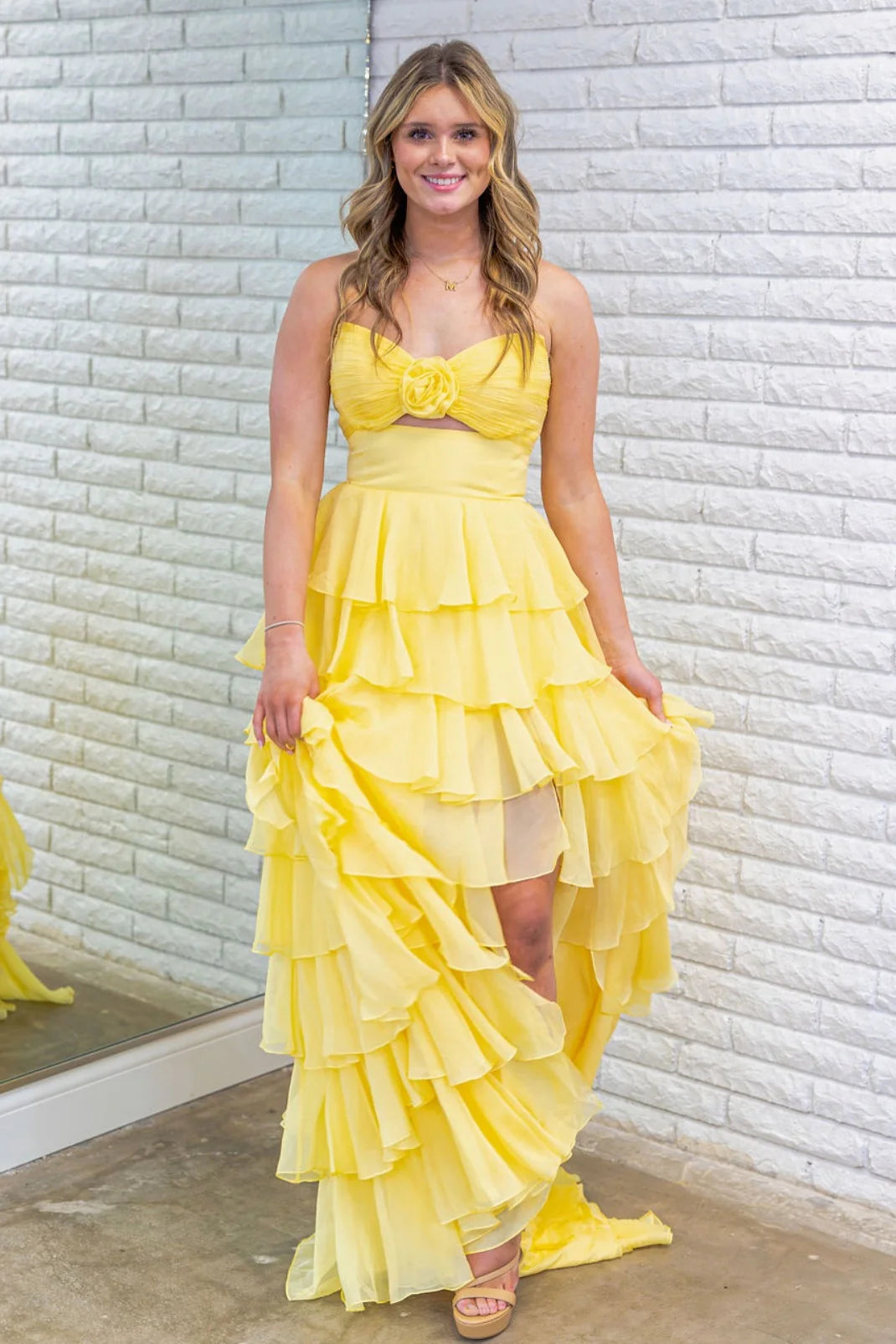 Cute A-Line/Princess Strapless Sleeveless Zipper Up Floor-Length Prom Dress