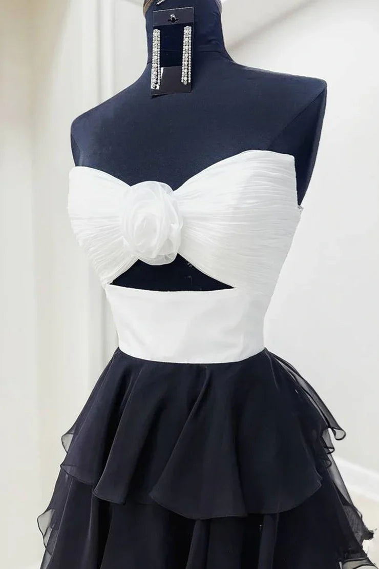 Cute A-Line/Princess Strapless Sleeveless Zipper Up Floor-Length Prom Dress with Slit