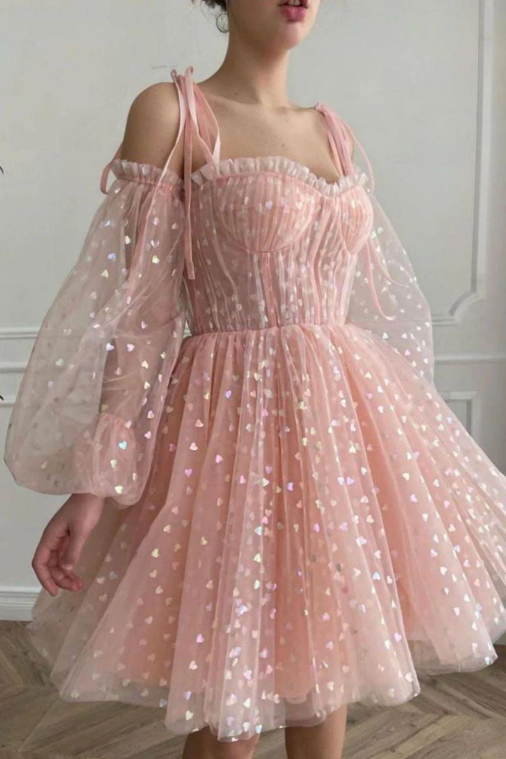 Weitese Cute A Line Off the Shoulder Pink Short Homecoming Dress