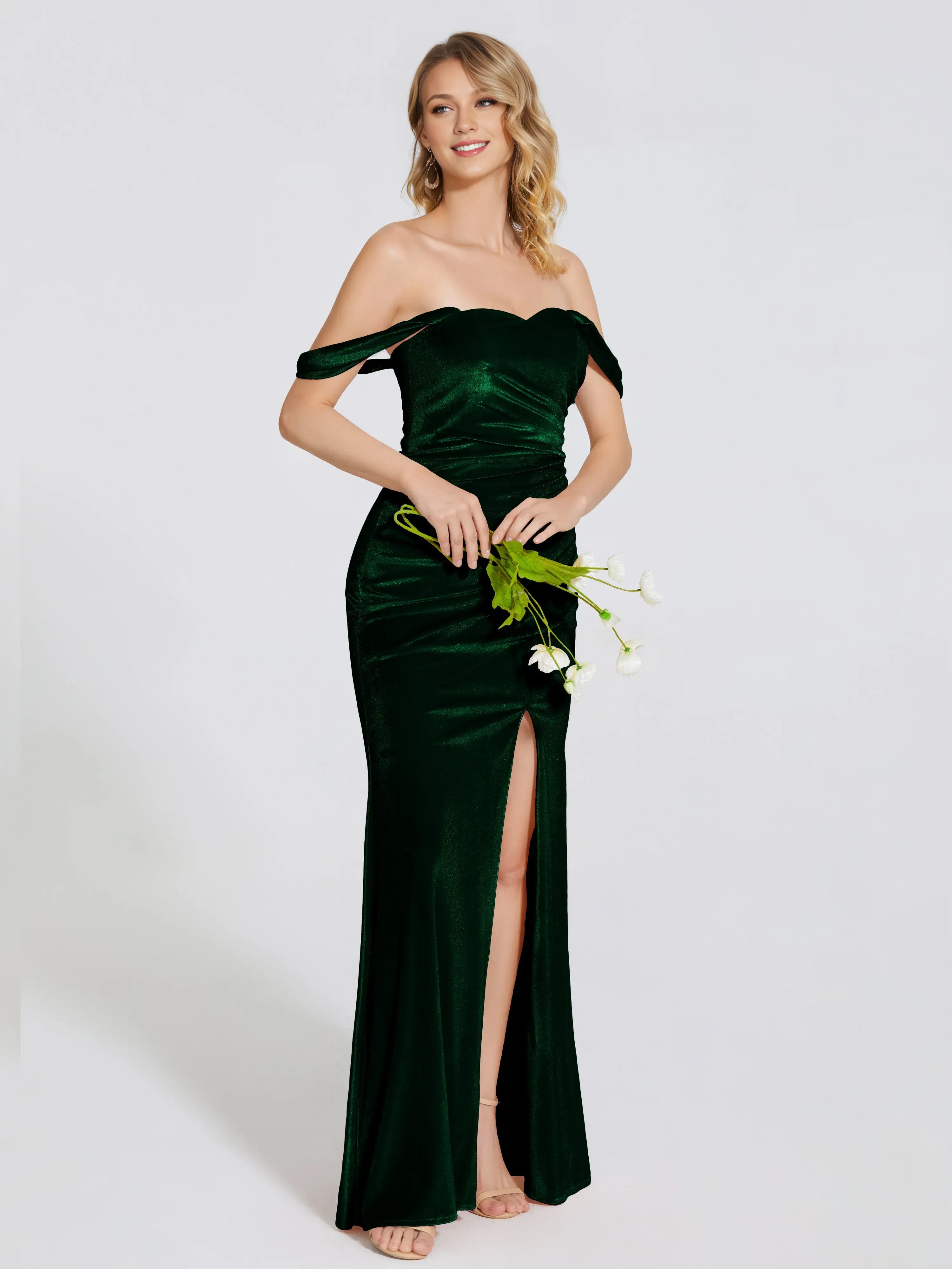 Charming Trumpet Off Shoulder Sleeveless Backless Floor-Length Prom Dress