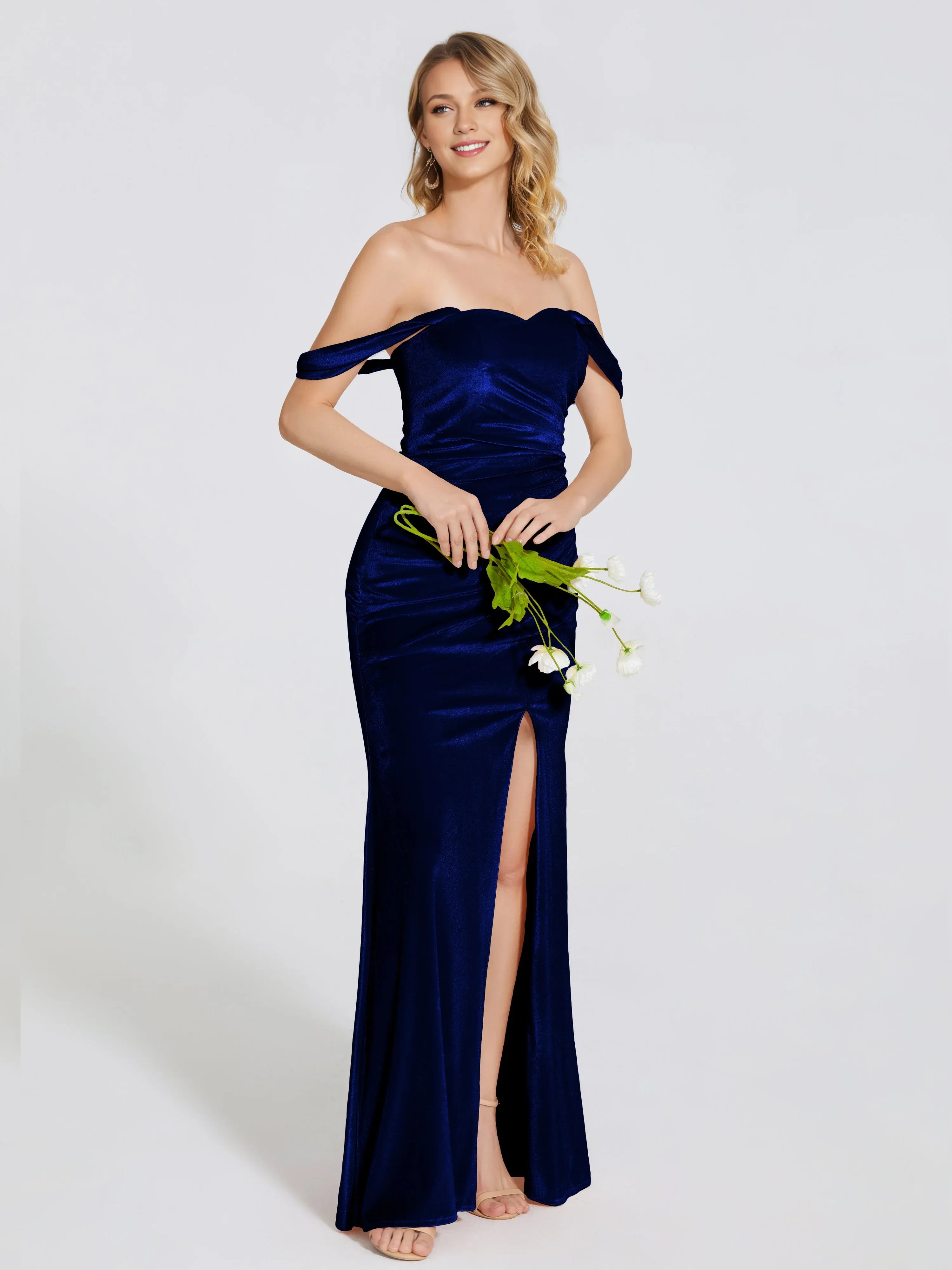 Charming Trumpet Off Shoulder Sleeveless Backless Floor-Length Prom Dress