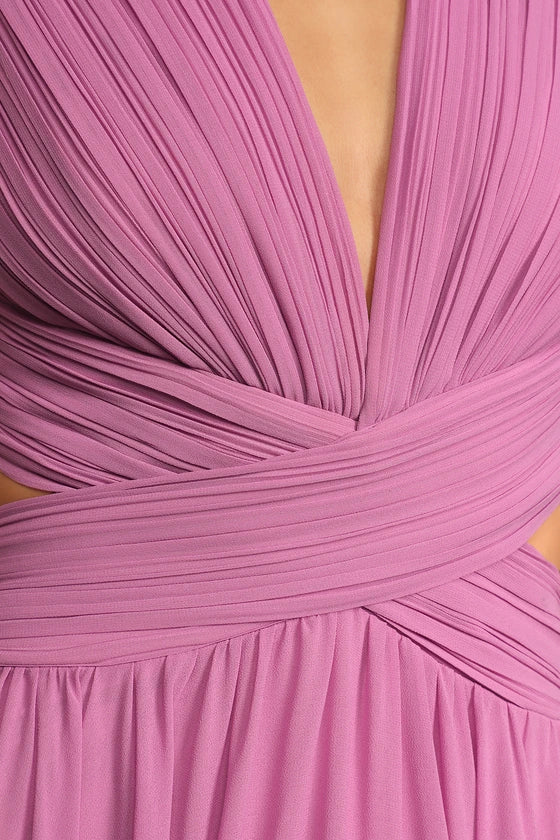 Weitese Formal Women's Dresses Vivid Deep V Neck Sleeveless Lilac Cutout Maxi Dress Prom Dress Shops