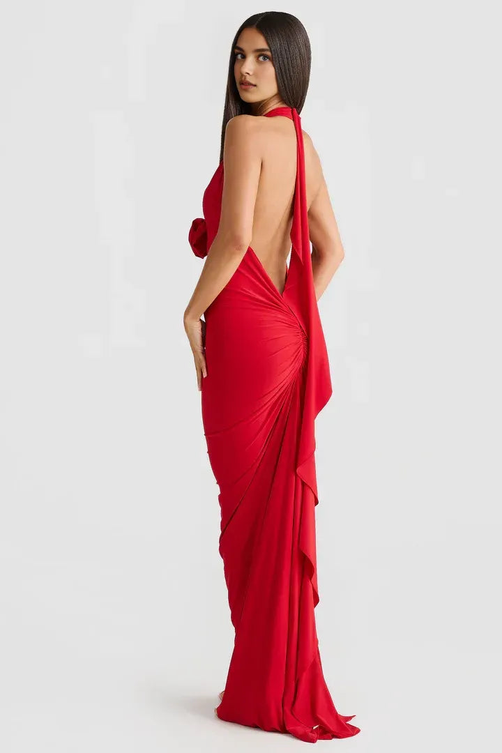 Bargain Fitted V Neck Sleeveless Backless Floor-Length Prom Dress