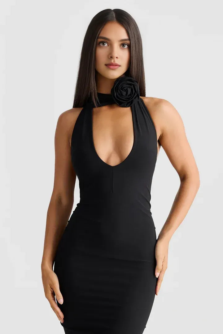 Discount Fitted V Neck Sleeveless Backless Floor-Length Prom Dress