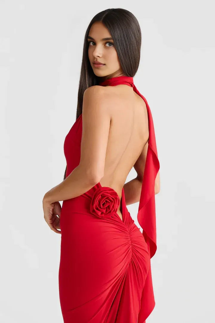 Bargain Fitted V Neck Sleeveless Backless Floor-Length Prom Dress