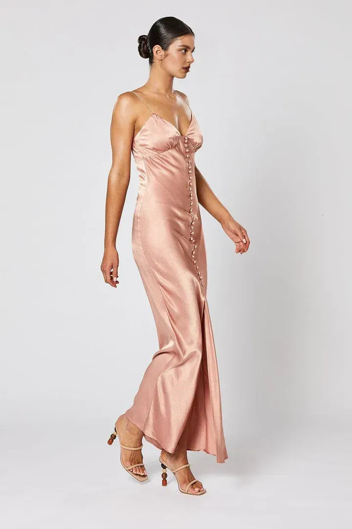 Discount Fitted V Neck Sleeveless Satin Floor-Length Prom Dress