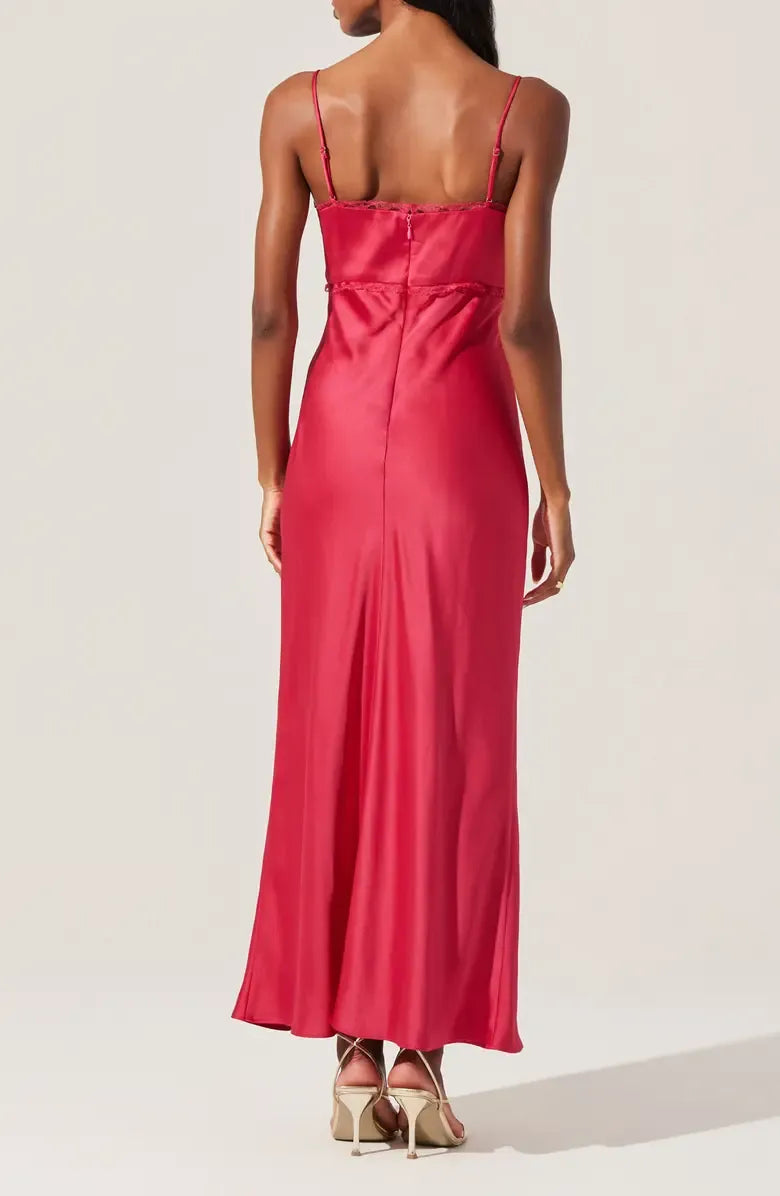 Discount Mermaid Spaghetti Straps Sleeveless Satin Floor-Length Prom Dress