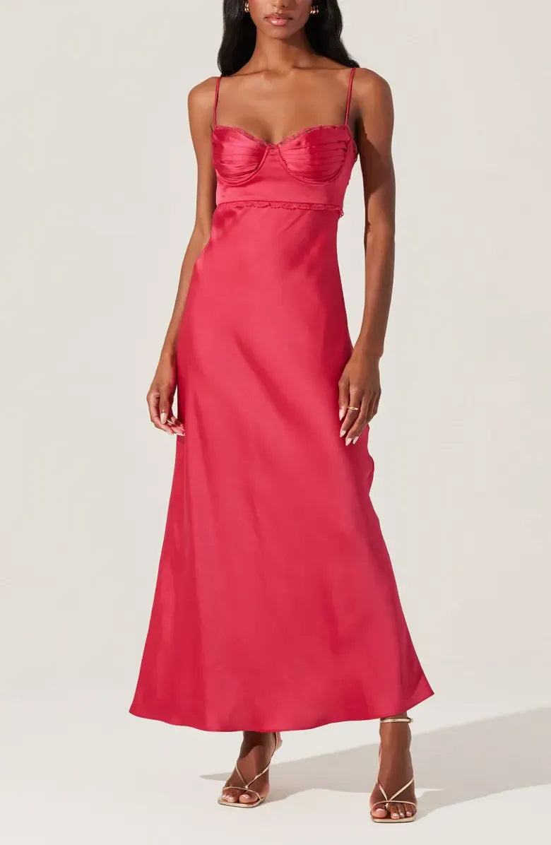 Discount Mermaid Spaghetti Straps Sleeveless Satin Floor-Length Prom Dress