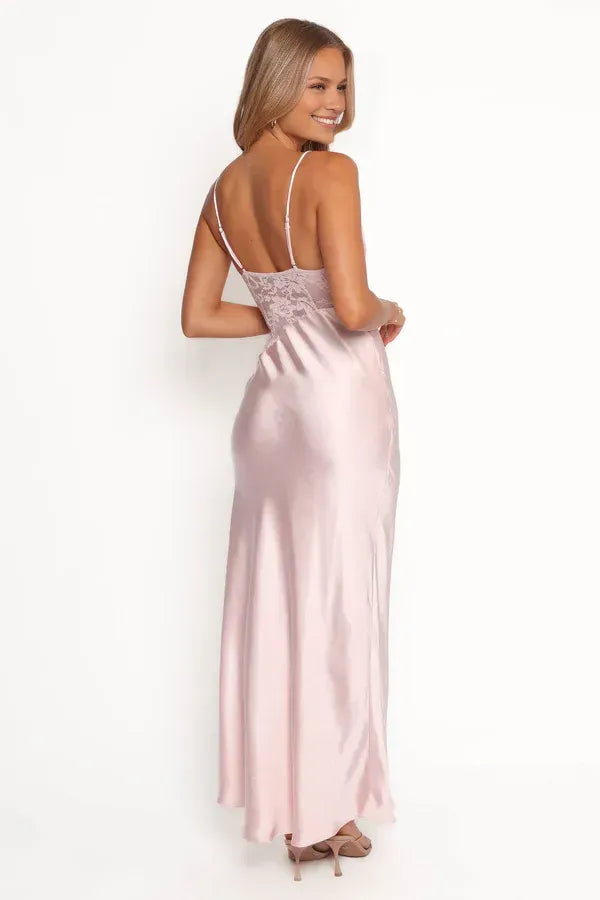 Discount Sheath Spaghetti Straps Sleeveless Backless Floor-Length Prom Dress