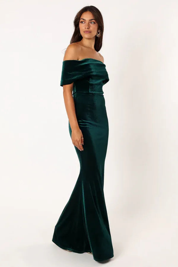 Discount Sheath Off Shoulder Sleeveless Backless Floor-Length Prom Dress