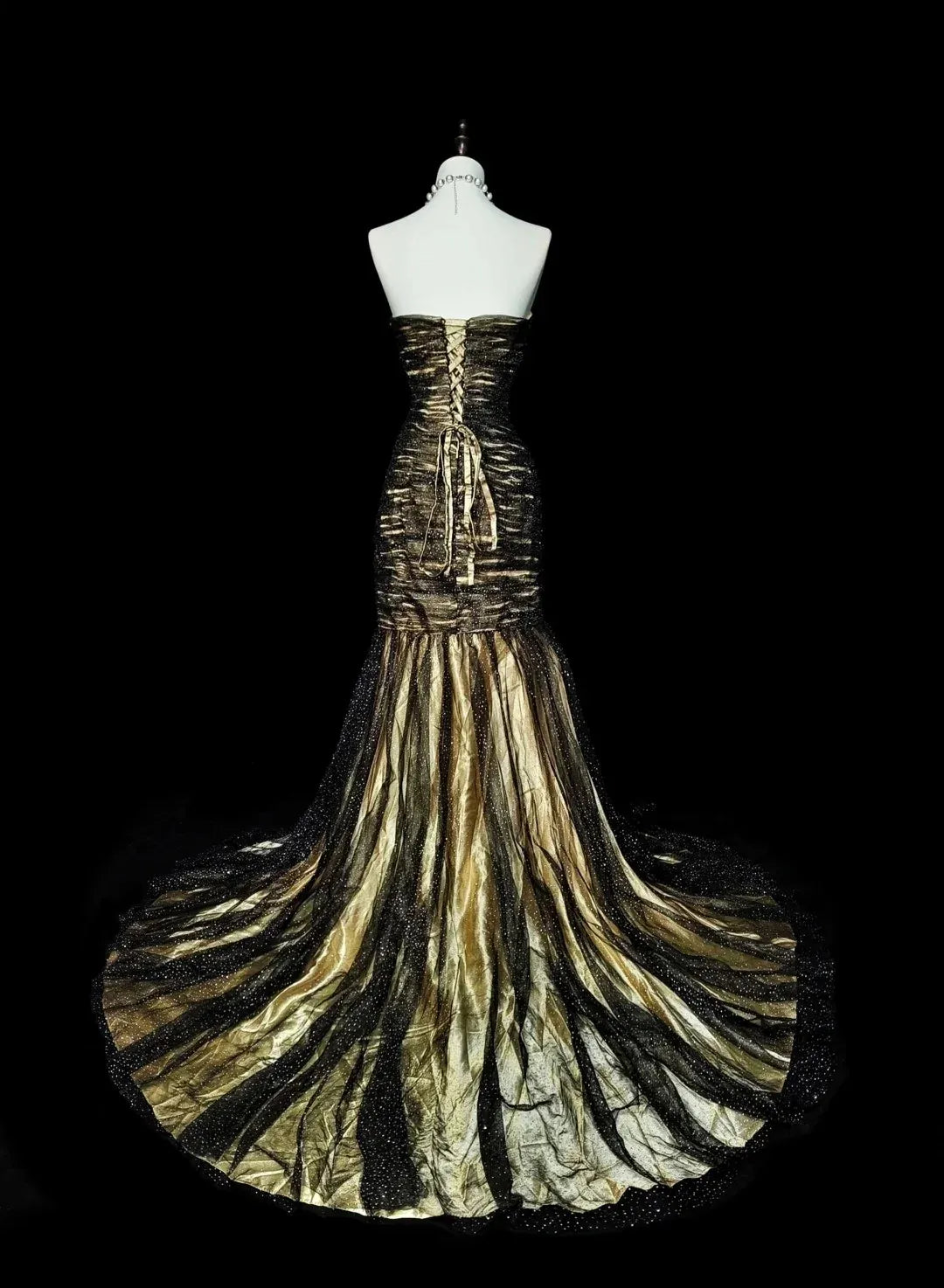 Dramatic Mermaid Strapless Sweetheart Sleeveless Lace-Up Back Floor-Length Pageant Dress