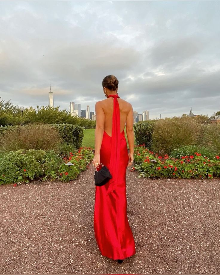 Dress For Formal Red Simple Elegant Ribbon Backless Long Slit Sexy Satin Ball Gown Evening Dress Wedding Guest Dress / Stores With Prom Dresses