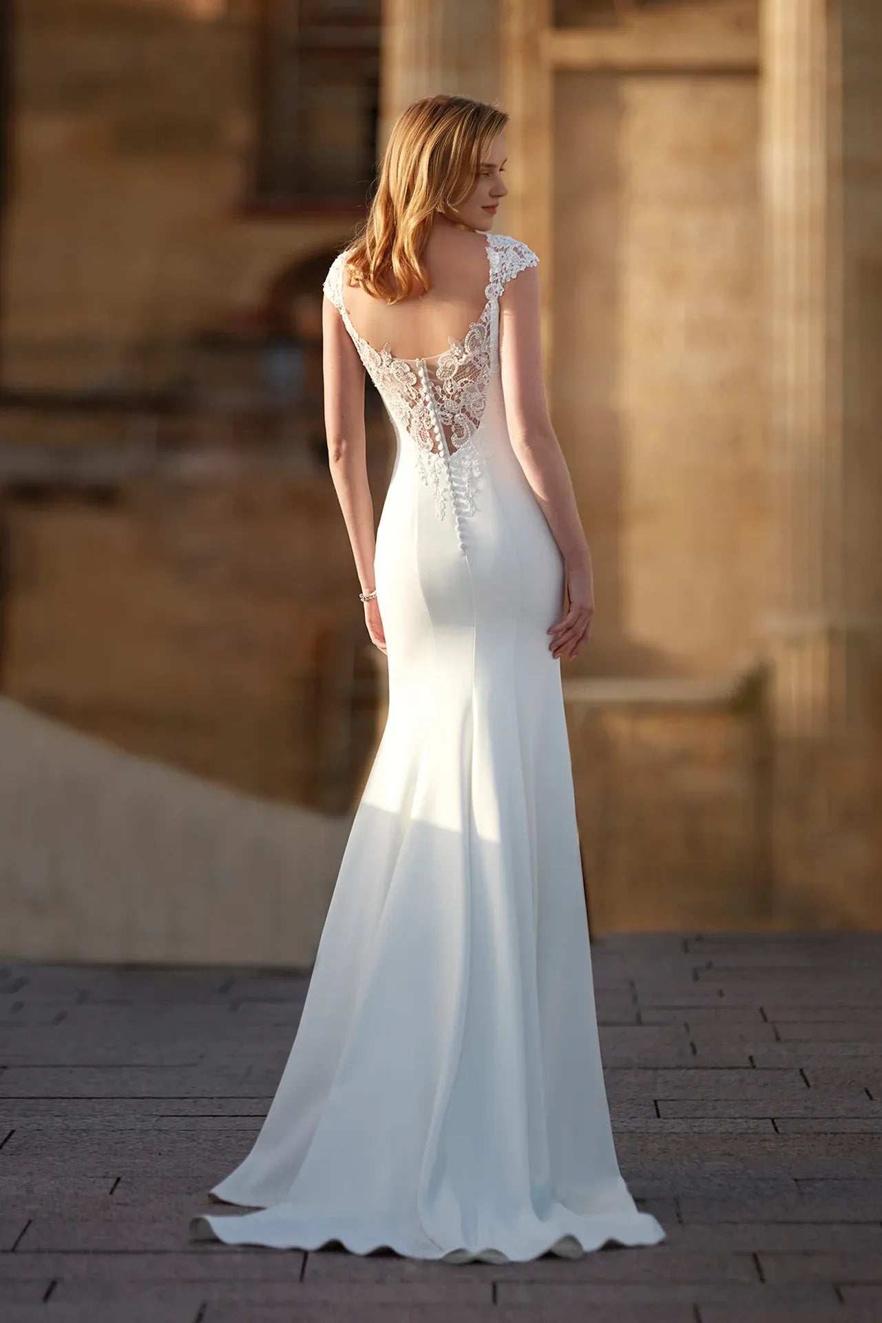 Dress For Wedding Off-the-shoulder Rounded Neck Cap Sleeves Open Back With Lace And Appliques Mermaid Wedding Dress Formal Women's Dresses