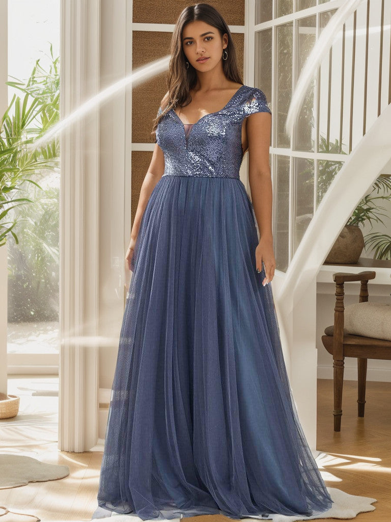 Weitese Robes Longues à Paillettes de Grande Taille pour Occasions Spéciales