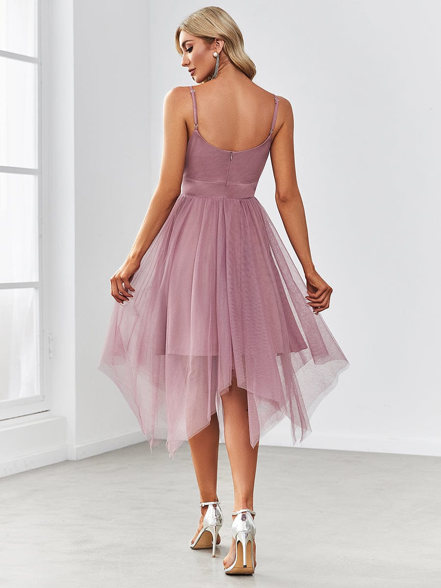 Weitese Princess Pearl Uneven Hem Tulle Homecoming Dresses Party Dress