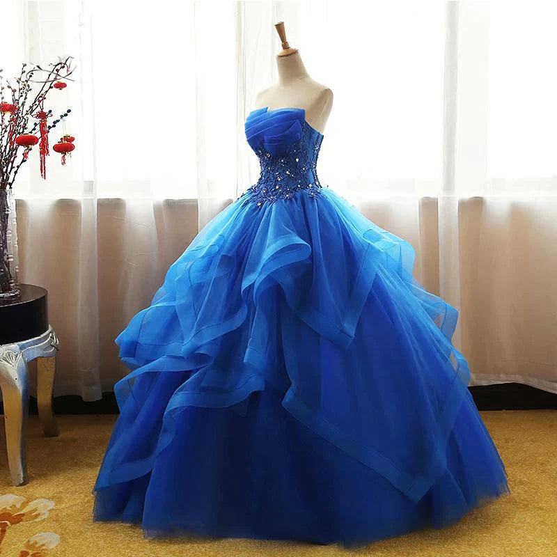 Lovely Royal Blue Tulle Prom Dress